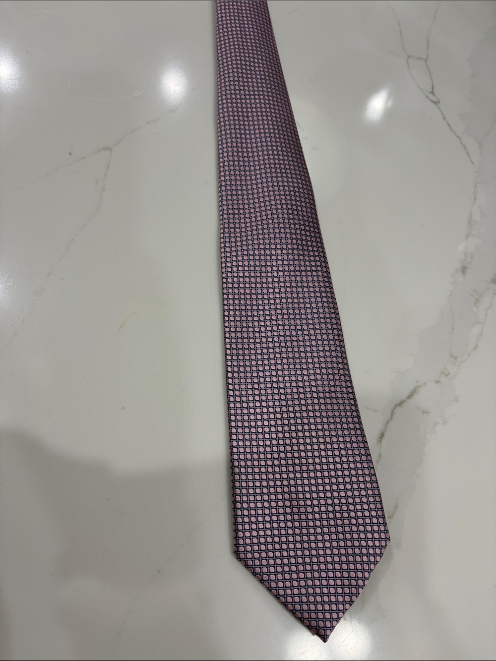 Ermenegildo Zegna Pink Micro-Check Silk Tie